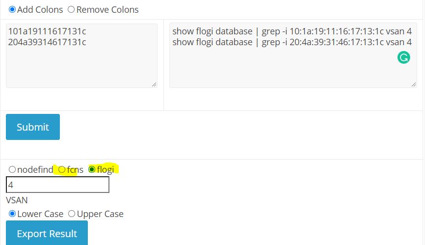 Cisco SAN Switch WWPN Connectivity Status