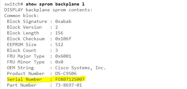 How To Find Cisco MDS SAN Switch Serial Number